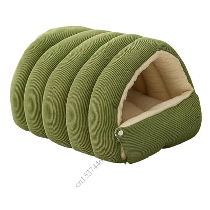 Cozy Washable Cat House with Anxiety Relief Plush Bed