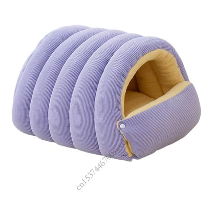 Cozy Washable Cat House with Anxiety Relief Plush Bed