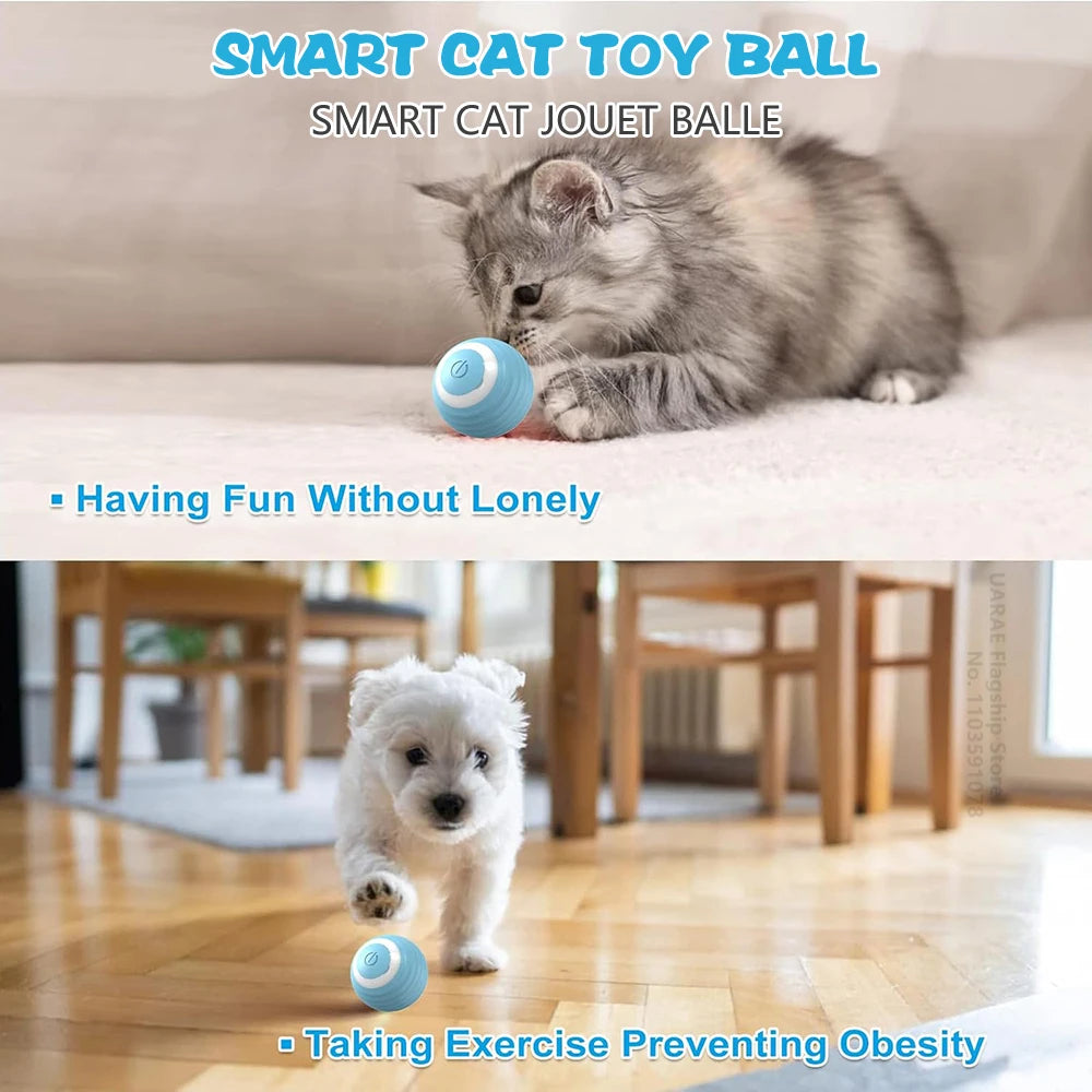 Automatic Interactive Rolling Ball for Cats - The Ultimate Smart Cat Toy for Endless Fun and Exercise
