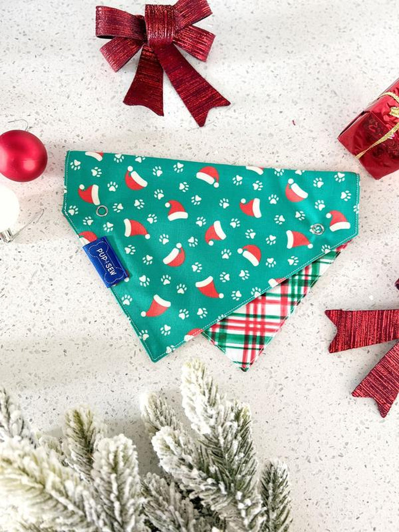 "Santa Paws" Reversible Dog Collar Bandana - Perfect for Every Occasion!