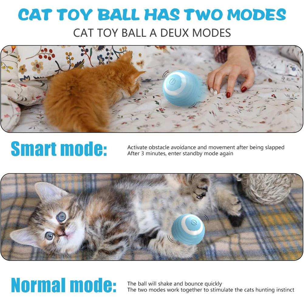 Automatic Interactive Rolling Ball for Cats - The Ultimate Smart Cat Toy for Endless Fun and Exercise